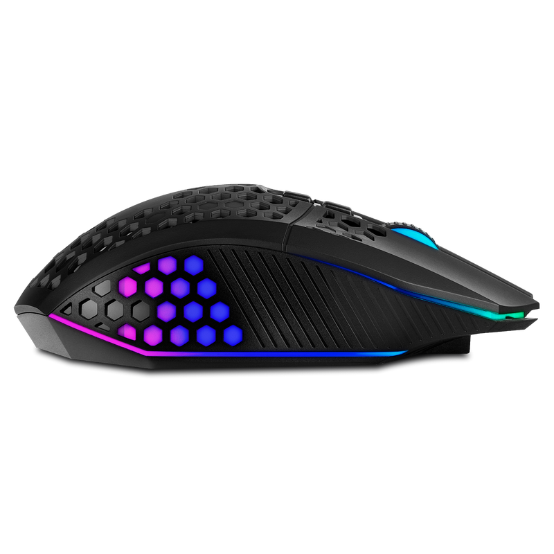 Gaming Wireless Mouse SVEN RX-G940W, 800-3600 dpi, 7 buttons, 98g., Ambidextrous, Silent, RGB, 600mAh, 2.4Ghz, Black