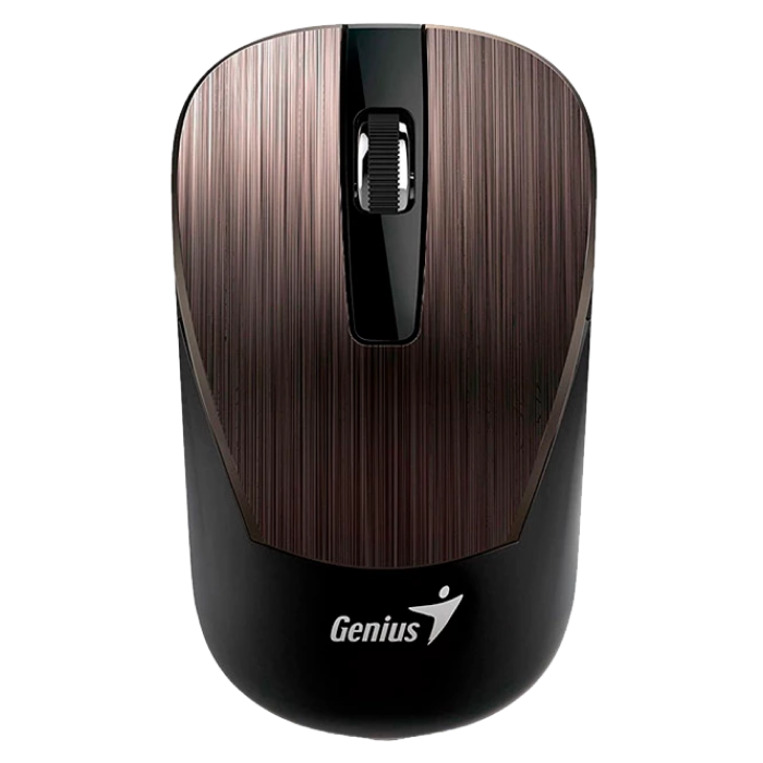Wireless Mouse Genius NX-7015, 1200 dpi, 3 buttons, Ambidextrous, 57g, BlueEye, 1xAA, 2.4Ghz, Chocolate