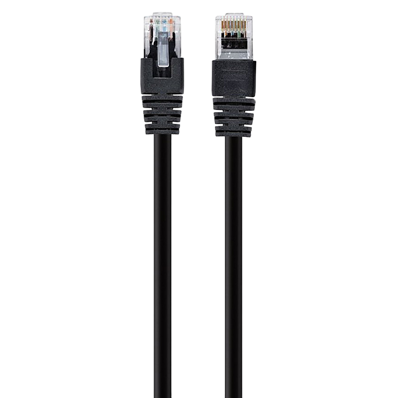 0.25m, Patch Cord Black, PP12-0.25M/BK, Cat.5E, Cablexpert, molded strain relief 50u" plugs