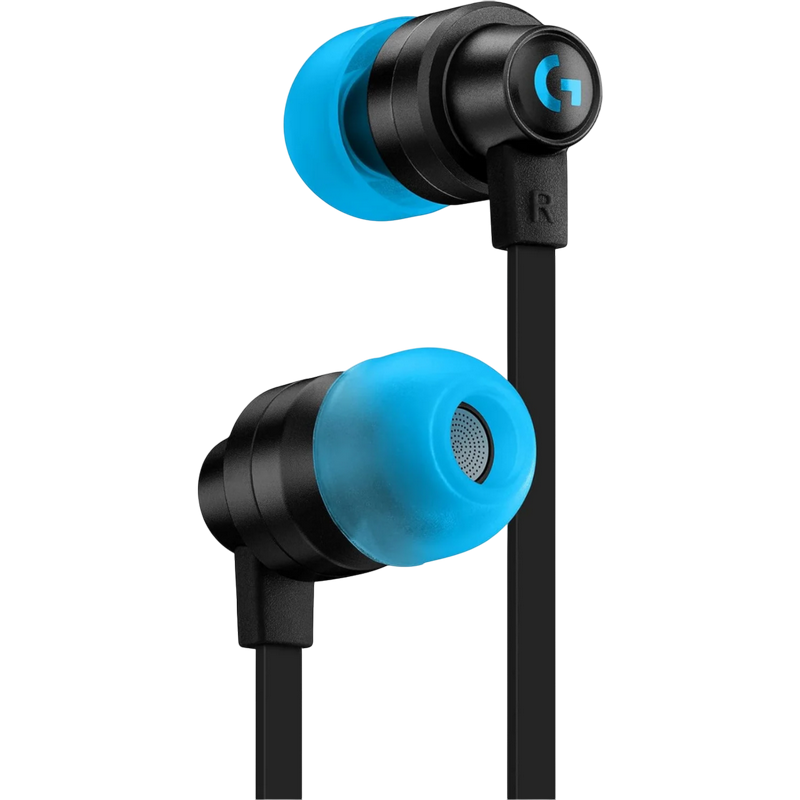 Gaming Earphones Logitech G333, 5.8mm + 9.2mm drivers, 20-20kHz, 24 Ohm, 101.6dB, 19g. 3.5+USB-C, Black