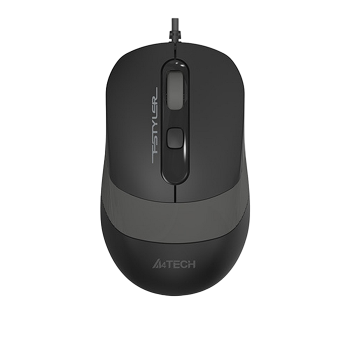 Mouse A4Tech FM10, 800-1600 dpi, 4 buttons, 108g, Ambidextrous, 4-Way Wheel, 1.5m, USB, Black/Grey