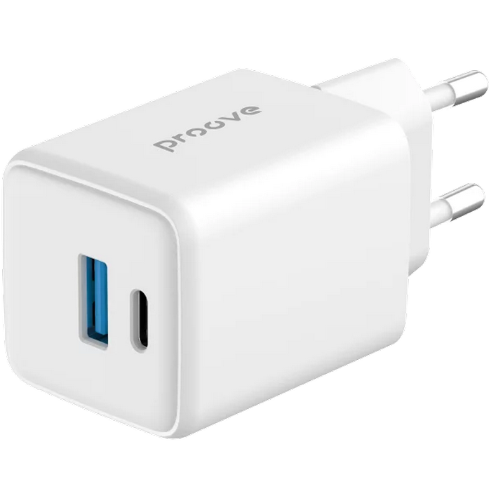 Incarcator Proove Pocket Gan Plus 25W (Type-C + USB), White