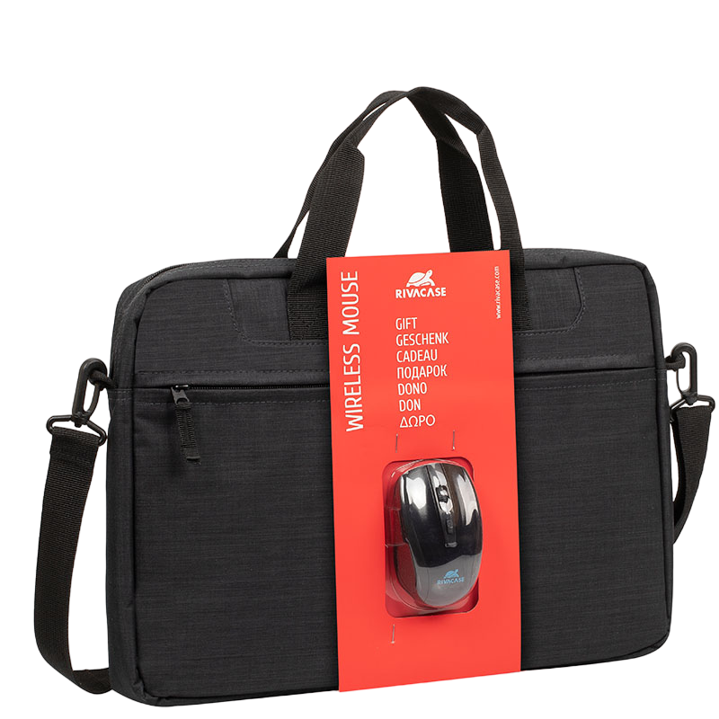 NB bag Rivacase 8038, for Laptop 15.6" & City Bags + Wireless mouse, Black