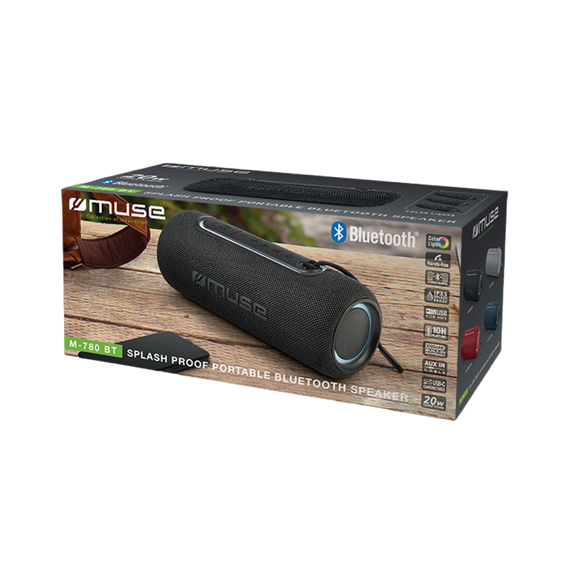 Portable Speaker MUSE M-780 BT, 20W, USB, IPX5, Dark Grey, USB-C