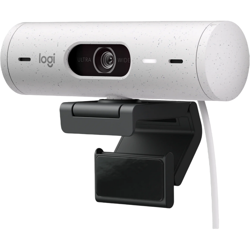 Camera Logitech BRIO 500, 1080p/30fps, FoV 90°, 4MP, Zoom:4x, Autofocus, Stereo mic, Shutter, 1,5m, White