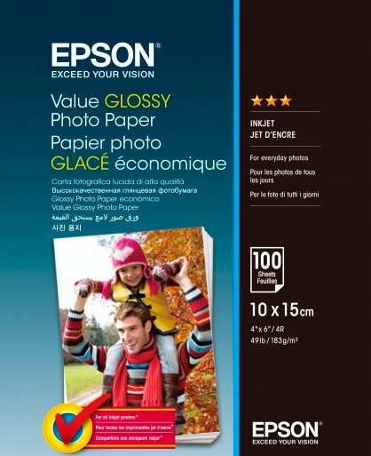 4R 183g 100p Epson Value Glossy Photo Paper