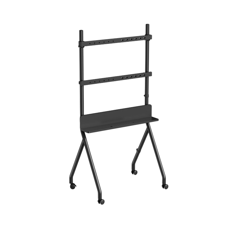 TV Mount Stand Gembird TVS-86F-02, 55"-86"; Black, VESA; max 40kg, Aluminum TV floor stand with caster wheels