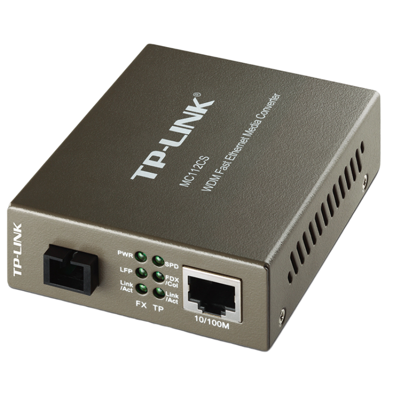 10/100M RJ45 to 100M, TP-Link single-mode SC fiber (WDM) Converter MC112CS, F-duplex, up to 20Km