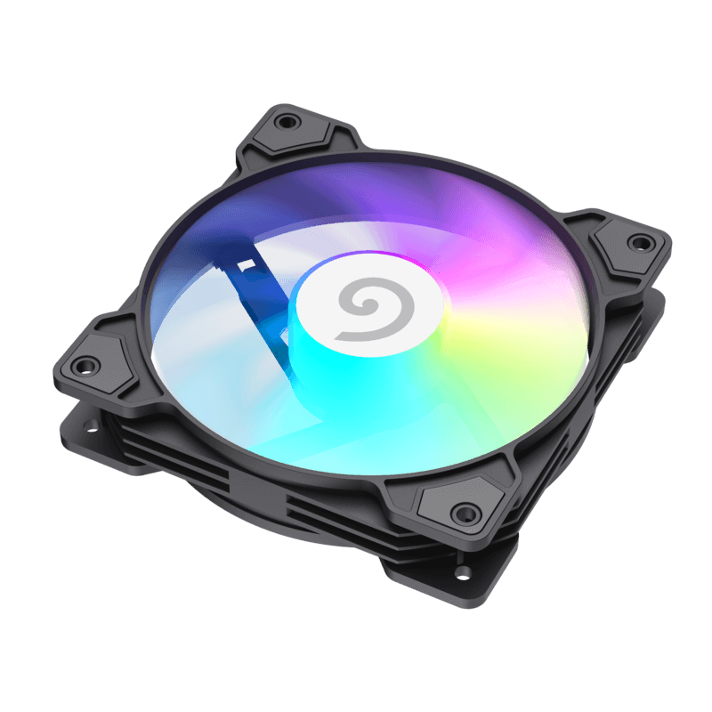 PC Case Fan GAMEMAX FN12A-S5, 120mm, ARGB, 8 LED, 9 blades, PWM, <30dB, 41 CFM, 800-1600RPM, Hydraulic bearing, 4pin, Black