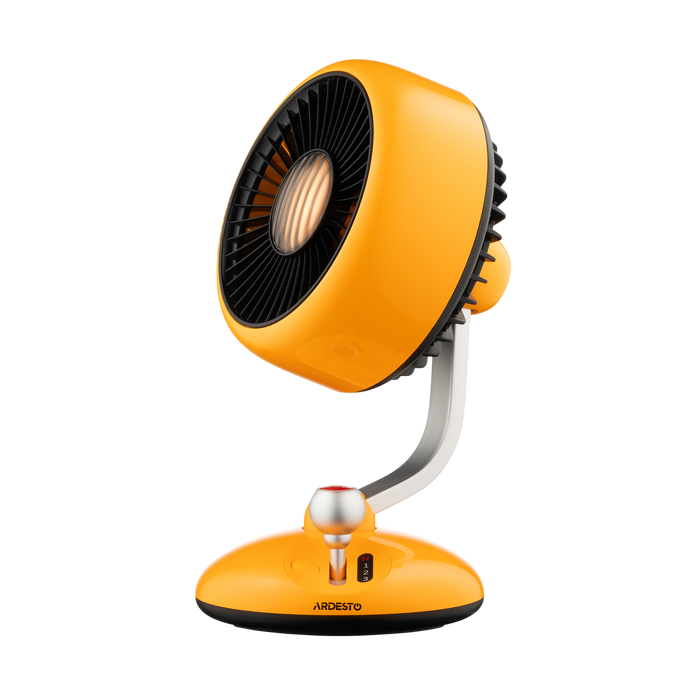 Fan ARDESTO AviaFan FT-F3600Y, 12cm, rechargeable, backlight, USB-A Type-C, Yellow