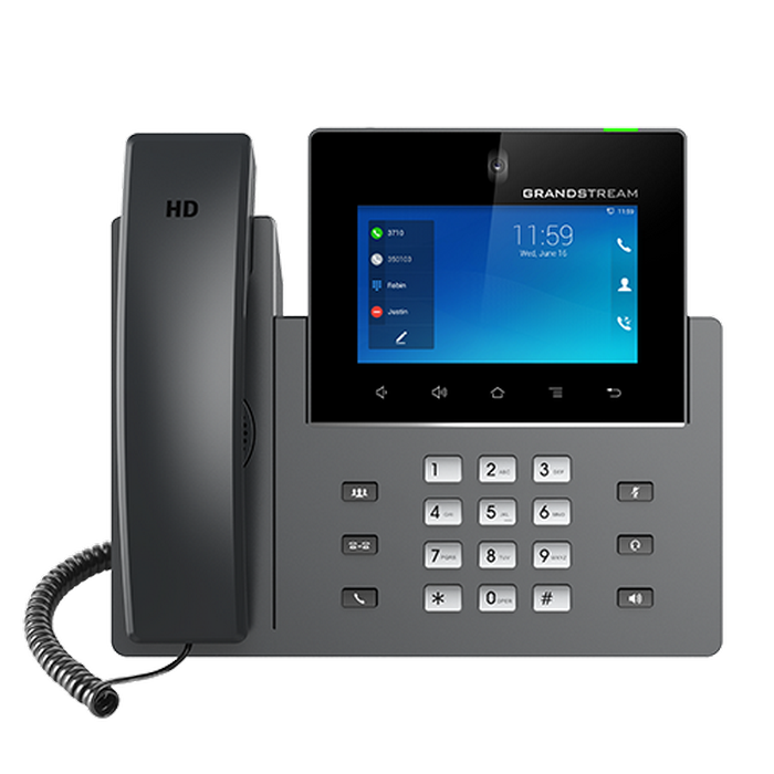 Grandstream GXV3450 Video, 16 SIP, 16 Lines, Android, 5" Touch Screen, PoE, Wi-Fi 5, Black