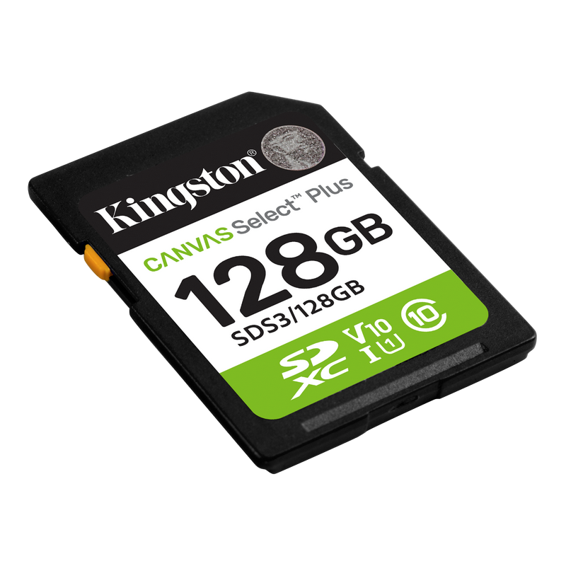 .128GB SDXC Card (Class 10) UHS-I , U1, Kingston Canvas Select Plus Gen3 "SDS3/128GB" (R:150MB/s)