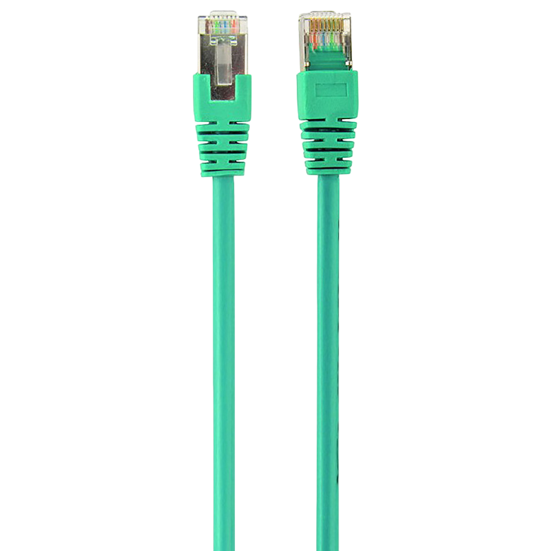1 m, FTP Patch Cord Green, PP22-1M/G, Cat.5E, Cablexpert, molded strain relief 50u" plugs