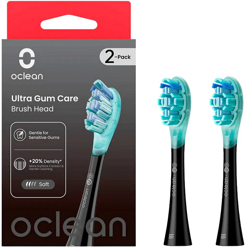Plaque Control Brush Head Oclean UG02 B02 2-pk, Black