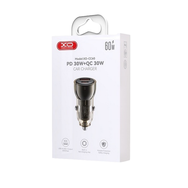 Car Charger XO, PD 30W+QC3.0 30W, CC60, Blue