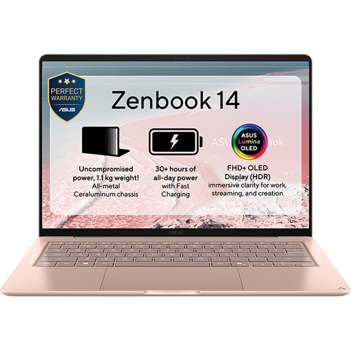 NB ASUS 14.0" Zenbook 14 UX3480KA Pink (Ryzen AI 5 330 16Gb 512Gb Win 11)