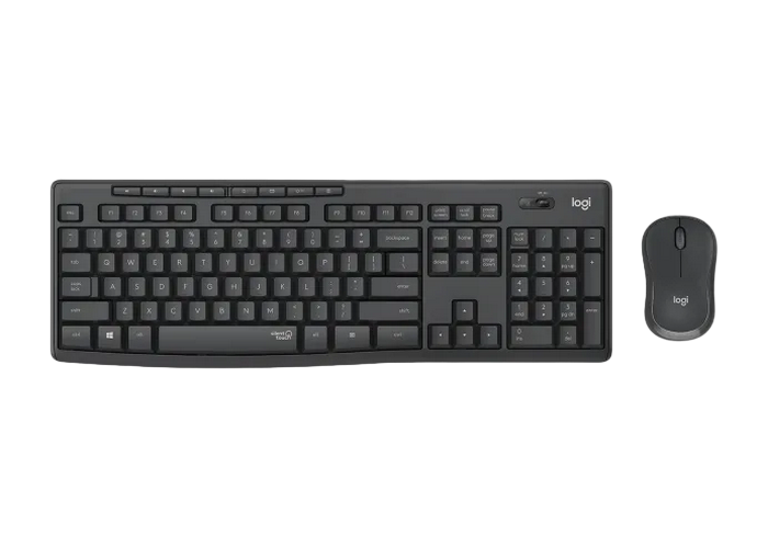 Wireless Keyboard & Mouse Logitech MK295 Silent, Media сontrols, Spill-resistant, 1000dpi, 3 buttons, 2xAAA/1xAA, 2.4Ghz, EN/RU, Graphite