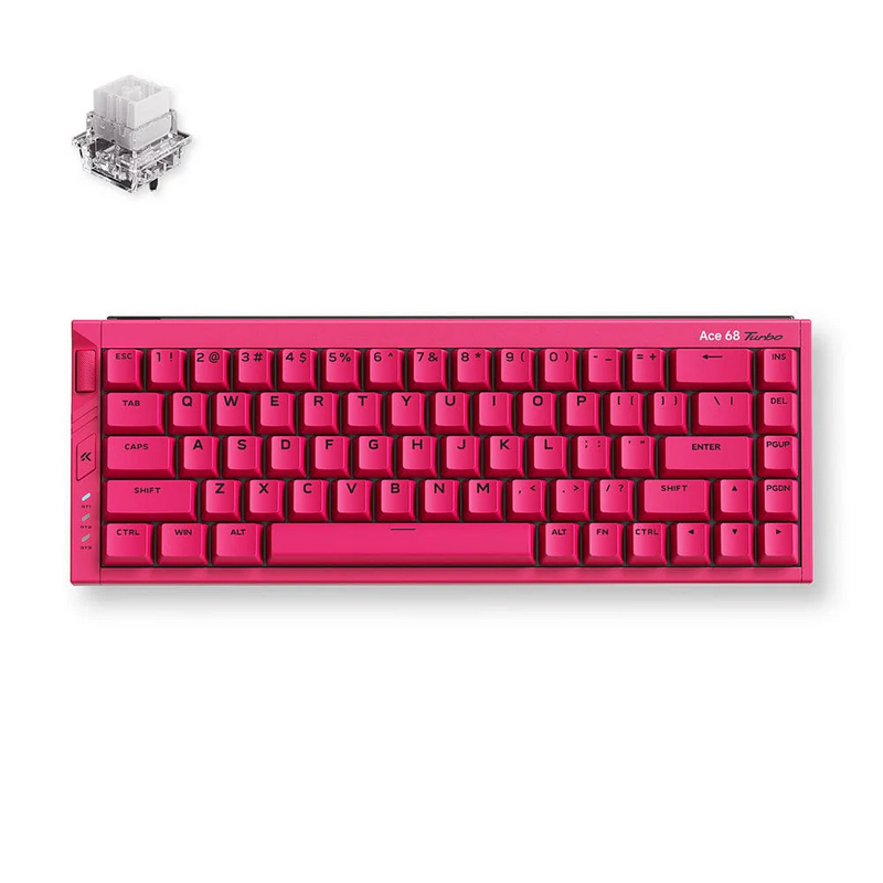 Gaming Keyboard MCHOSE Ace 68 Turbo, Hall Effect Mechanical, 65% Layout, Mount Tai Magnetic GT SW, PBT, Aluminum, Macro, RGB, USB, EN, Berry Red