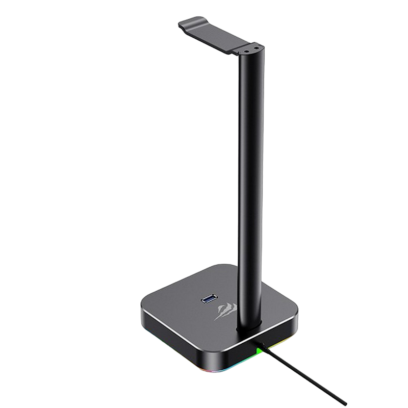 Gaming Headset Stand Havit TH610, 285x100x100mm, 1x3.5mm, 3xUSB 2.0, RGB, Full metal