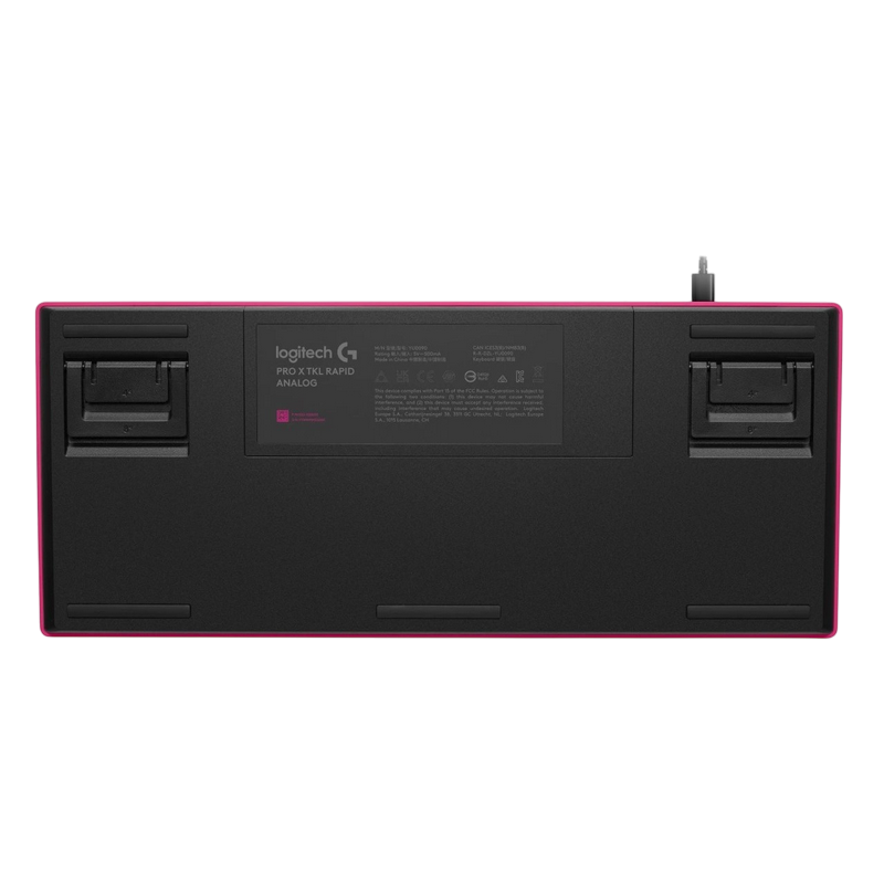 Gaming Keyboard Logitech G PRO X TKL Rapid, Mechanical, Magnetic Analog Linear SW, Macro, Media сontrols, Detachable cable, RGB, 1.8m, USB, EN,Magenta