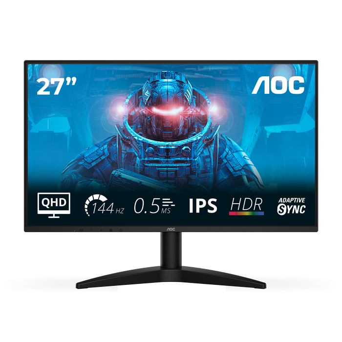 27" AOC Q27B36X, Black, IPS, 2560x1440, 144Hz, AdaptiveSync, 0.5msMPRT, 300cd, HDR10 ,HDMI+DP