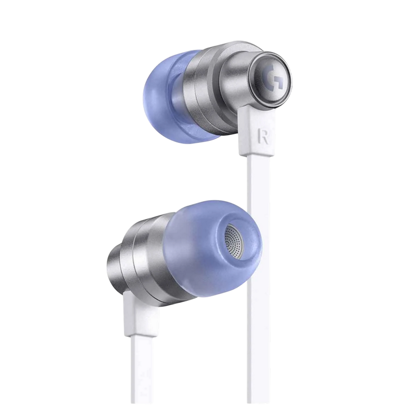 Gaming Earphones Logitech G333, 5.8mm + 9.2mm drivers, 20-20kHz, 24 Ohm, 101.6dB, 19g. 3.5+USB-C, White