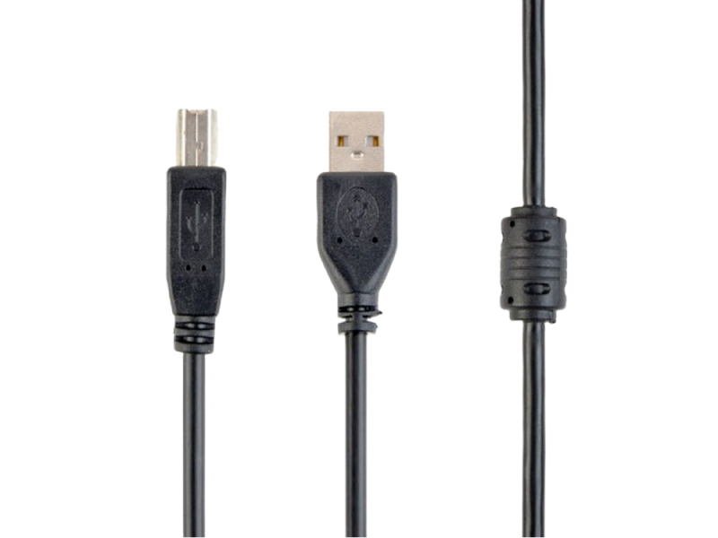 Cable USB, AM/BM, 1.5 m, Retail pack, Cablexpert, Black, CCFB-USB2-AMBM-1.5M