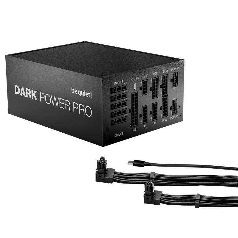 Power Supply ATX 1600W be quiet! DARK POWER PRO 14 IO, 80+ Titanium, 135mm, Active PFC, Full Bridge SR LLC+DC/DC. ATX 3.1, Full Modular, IO Center