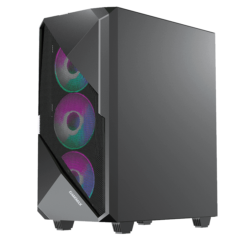 Case ATX GAMEMAX Revolt, w/o PSU, 0.5mm, 4x120mm ARGB. ARGB HUB, Tempered Glass, Front Mesh, Dust Filter, 1xUSB3.0, 1xUSB2.0, 2x3.5", 2x2.5", Black