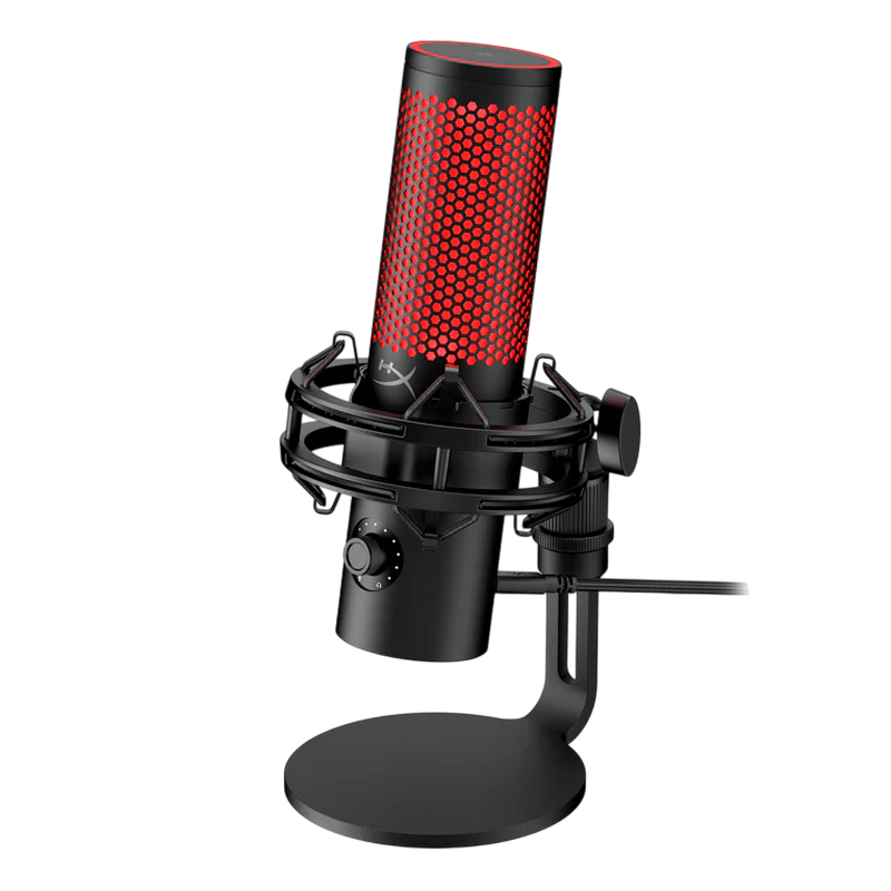 Microphones HyperX QuadCast 2, 3x14mm condenser capsules, 4x Polar Patterns, 110db, -7.5 db, 96 kHz, 24bit, Shock Mount, Led, USB-C/3.5mm, Black/Red