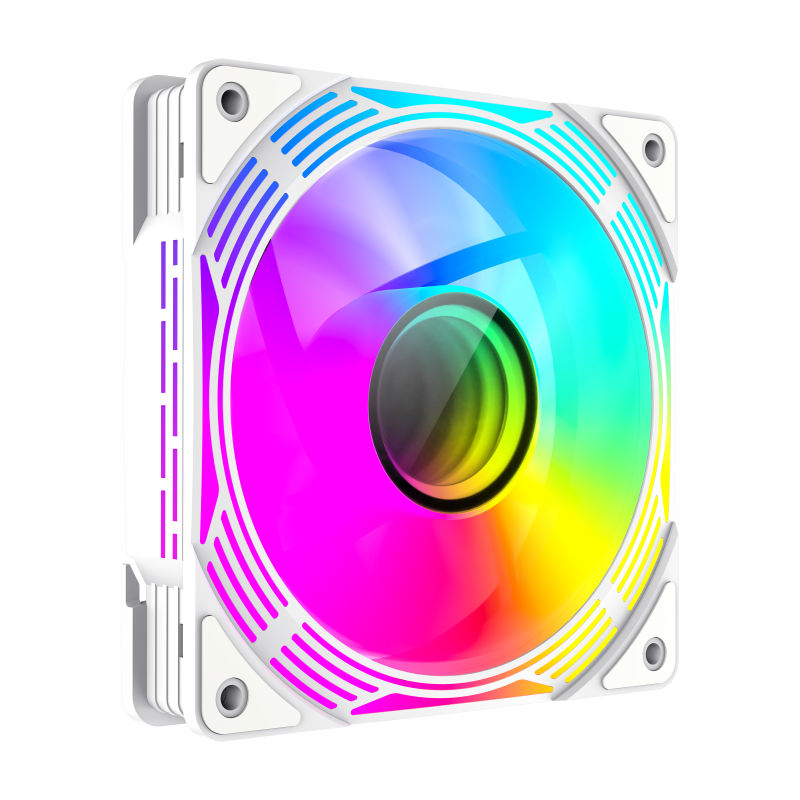 PC Case Fan GAMEMAX FN12A-C8I-W, 120mm, ARGB, 24 LED, 9 blades, PWM, <31.21dB, 44.35 CFM, 800-1600RPM, Hydro Bearing, 4pin(M/F), White