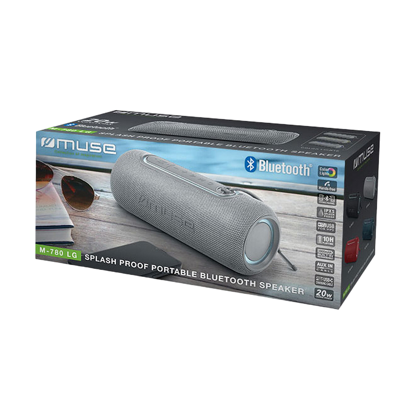 Portable Speaker MUSE M-780 LG, 20W, USB, IPX5, Grey, USB-C