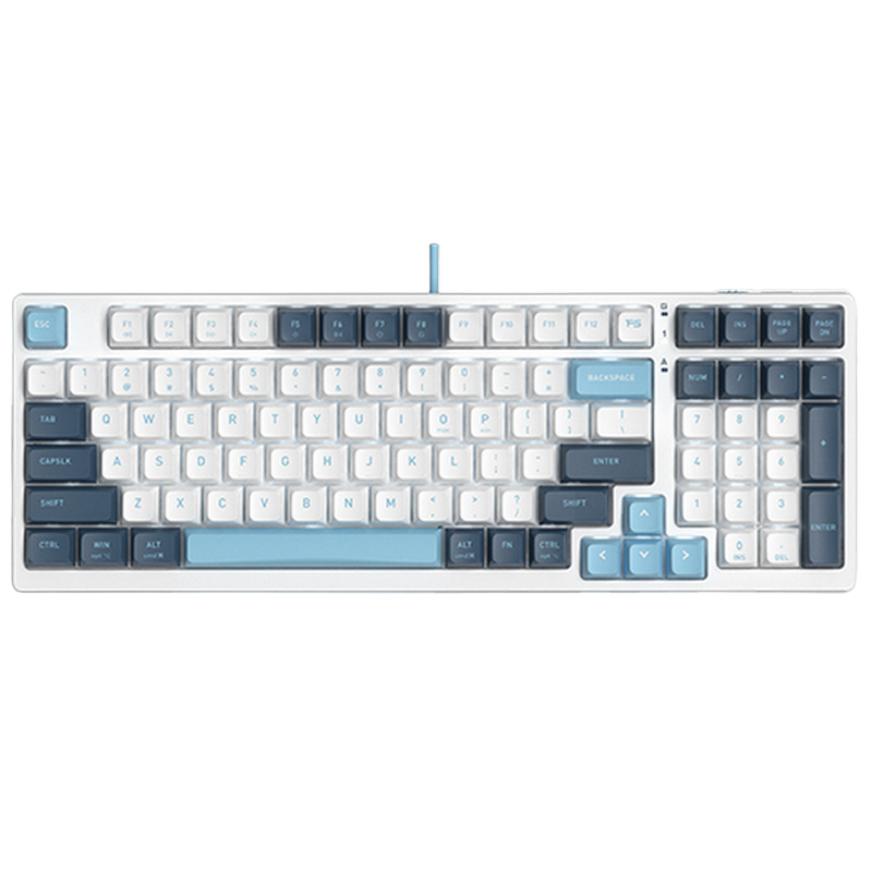 Keyboard A4Tech FS300, Mechanical, Linear SW, 98-keys, Double-Shot Keycaps, Fn Keys, Onboard Memory, Backlit, 1.8m, USB, EN/RU/RO, Panda Snowboarding