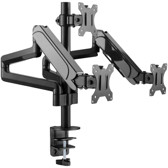 Table/desk 3-display mounting "MA-DA3-01" Gembird (rotate,tilt,swivel),17”-27”,up to 7 kg,VESA:75x75,100x100