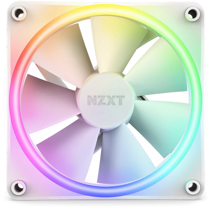PC Case Fan NZXT F120 RGB DUO, 120x120x26mm, 8 LEDs, 29 dB, 48.58 CFM, 500-1800RPM, FDB, 4 Pin, White