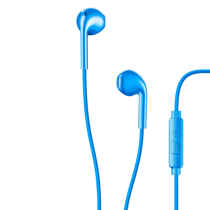 Cellular LIVE EGG-capsule earphone with mic Blue