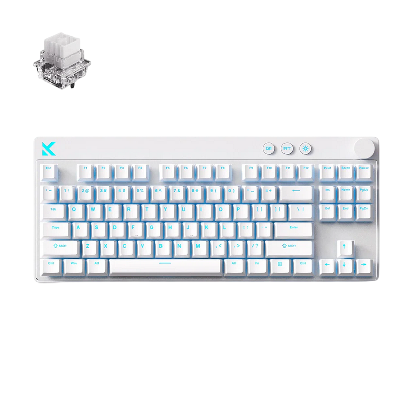 Gaming Keyboard MCHOSE Mix 87 Hall Effect Magnetic Switch, 80% Layout, Mount Tai Magnetic Switch, USB, EN, White