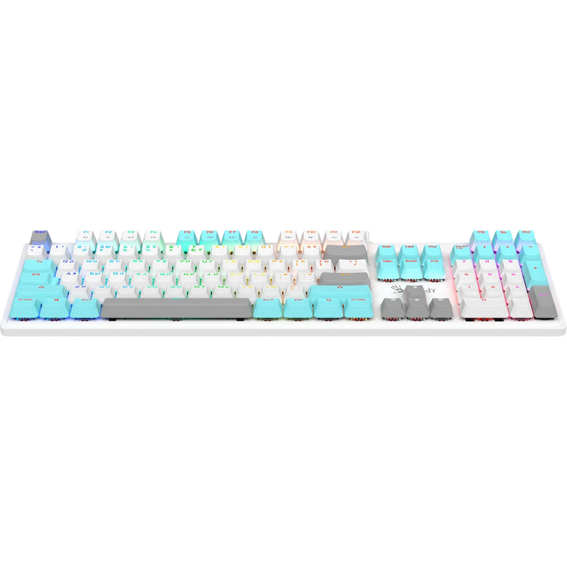 Gaming Keyboard Bloody S510R, Mechanical, BLMS Linear SW, Double-Shot Keycaps, Macro, Onboard Memory, Fn keys, RGB, 1.8m, USB, EN/RU, Icy White