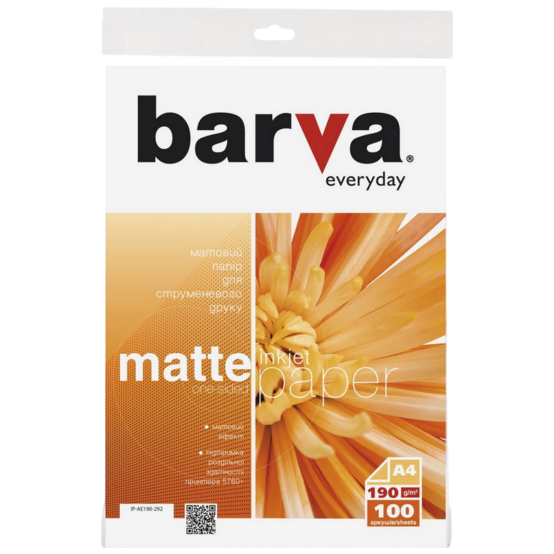 A4 190g 100p Everyday Matt Inkjet Photo Paper Barva