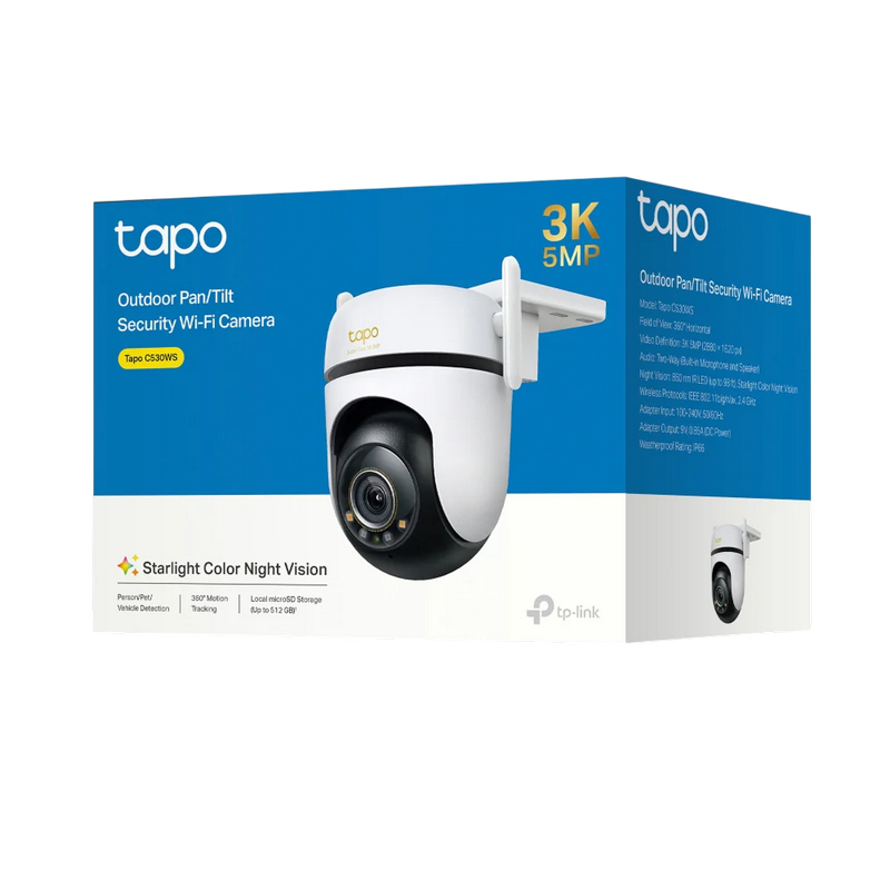 TP-Link Outdoor TAPO C530WS, 5Mpix, IP66, Pan/Tilt Security Wi-Fi/LAN Camera