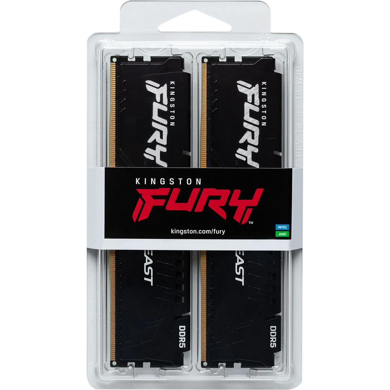 16GB DDR5-6000MHz Kingston FURY Beast (Kit of 2x8GB) (KF560C30BBEK2-16), CL30-36-36, 1.4V, AMD EXPO 1.0/Intel XMP 3.0, Black