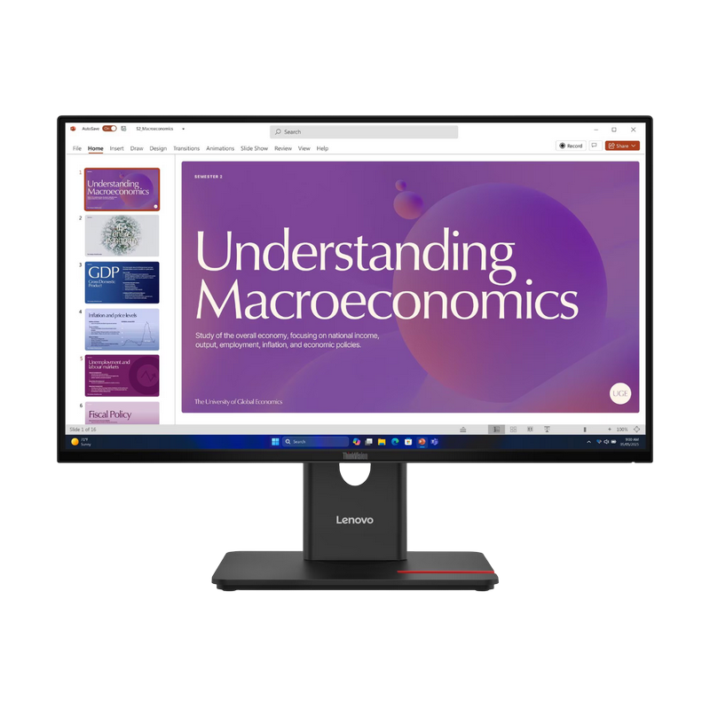 23.8" LENOVO ThinkVision T24D-40, Black, IPS, 1920x1080, 120Hz, 4ms, 250cd, CR1500:1, HDMI+DP+TypeC, LAN, Spkrs, Pivot