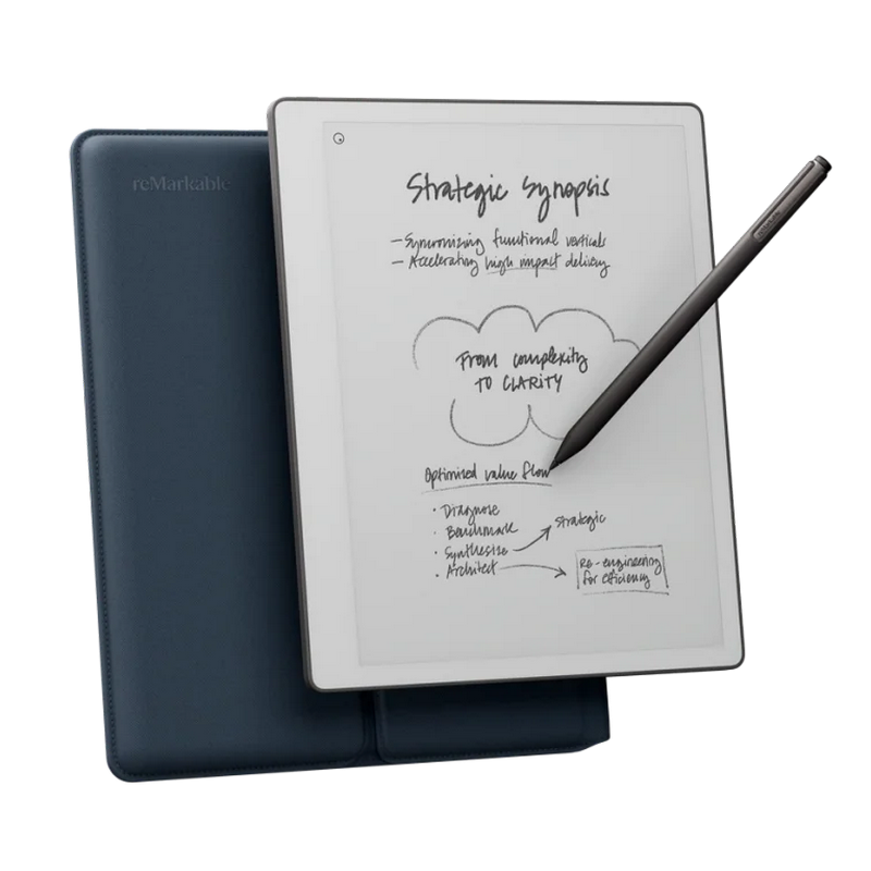 reMarkable Paper Pure 10.3" Bundle 2/32GB with Marker Plus Sleeve Folio, Ocean Blue