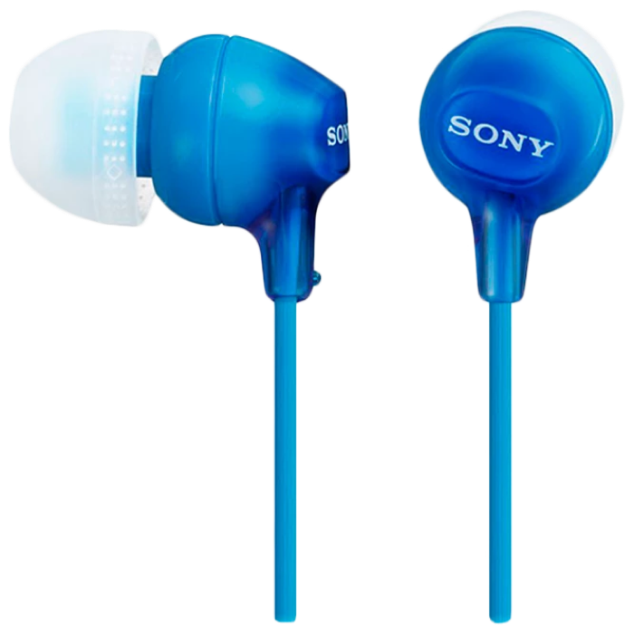 Earphones SONY MDR-EX15LP, 3pin 3.5mm jack L-shaped, Cable: 1.2m Blue