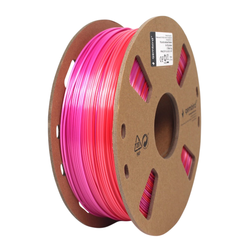 PLA 1.75 mm Filament Silk Rainbow Red/Purple, 1 kg, Gembird, 3DP-PLA-SK-01-RP