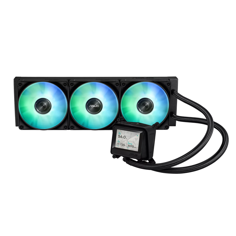 AIO Liquid Cooling Asus "MAX GAMING LC 360 ARGB LCD" (<35,5dBA, 3x120mm, ARGB, 0-2500RPM, 70,88CFM)