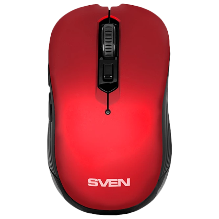 Wireless Mouse SVEN RX-560SW, 800-1600 dpi, 6 buttons, Ergonomic, Silent, Soft-touch, 60g., 1xAA, 2.4Ghz, Red