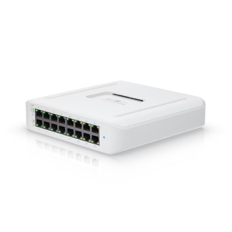16-port Gigabit Layer 2 Managed Ubiquiti PoE+ Switch, USW-Lite-16-POE, 8xPoE Ports, 45W budget