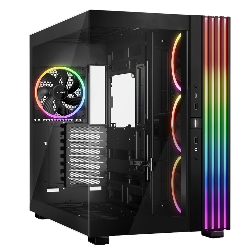 Case EATX be quiet! Ligh Base 900 FX, w/o PSU, 4x140mm ARGB fans, ARGB strips, Front & Side TG, DF, VGA holder, USB-C, 2xUSB3.2, 1x3.5", 4x2.5", Black