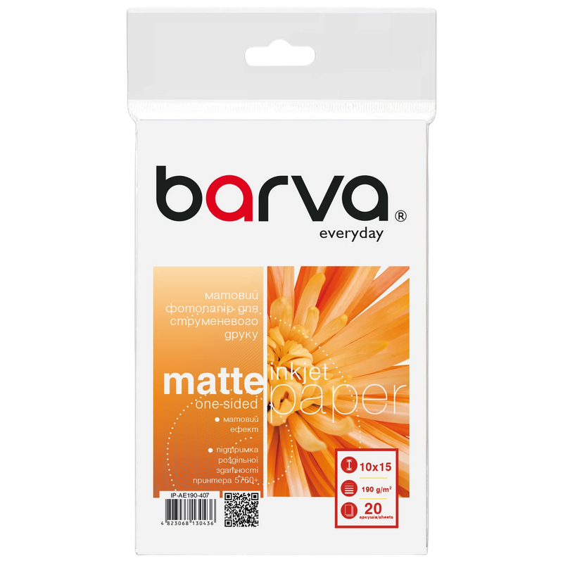 A6 190g 10x15 20p Everyday Matt Inkjet Photo Paper Barva